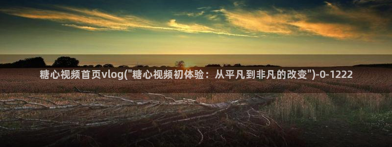 糖心vlog出品:糖心视频首页vlog(